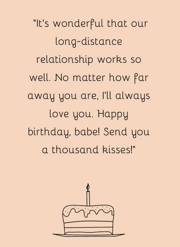 Romantic Birthday Wishes For Long Distance Boyfriend