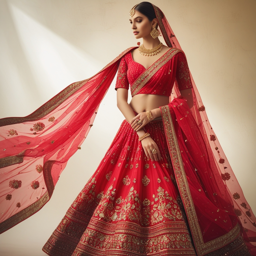 Red Lehenga Captions For Instagram