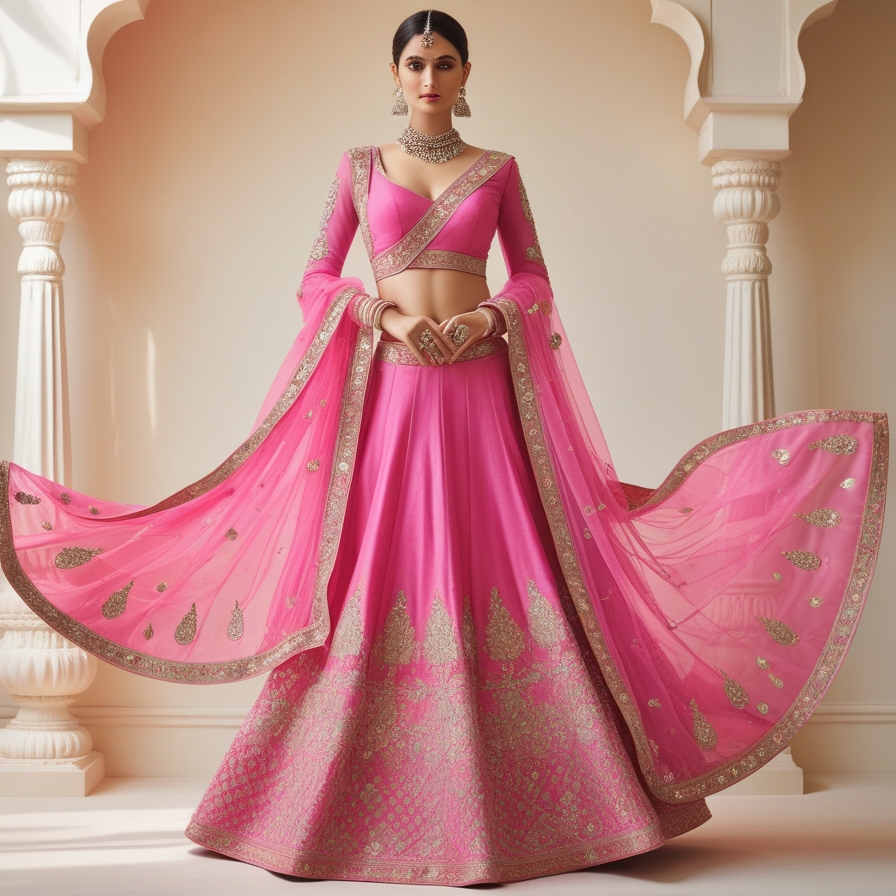 Pink Lehenga Captions For Instagram